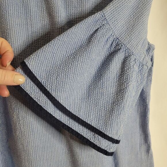 Tommy Hilfiger Blue Flare Sleeve Blouse - Picture 8 of 16